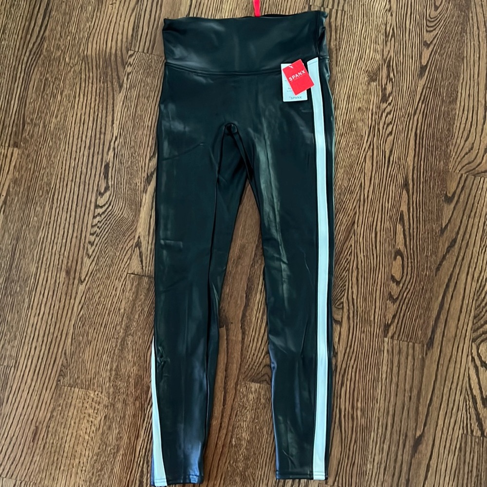 faux leather Spanx leggings